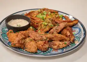 Lemon Pepper wings w/Garlic Aioli & Seasoned Fries recipe