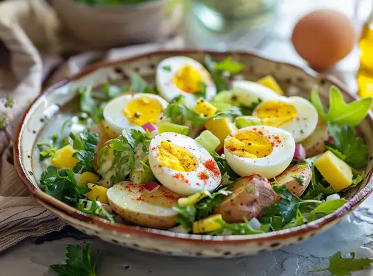 Stashcook | Herbed Potato Salad with Boiled Eggs and Cheddar