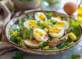 Herbed Potato Salad with Boiled Eggs and Cheddar recipe
