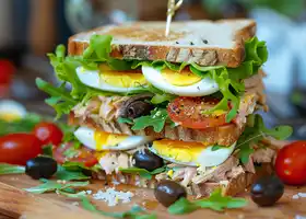 Mediterranean Tuna and Egg Sandwich with Mixed Greens recipe