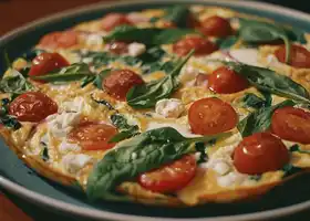 Spinach, Cherry Tomato & Goat Cheese Frittata recipe