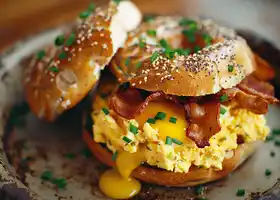 Herbed Cream Cheese and Scrambled Egg Sandwich recipe