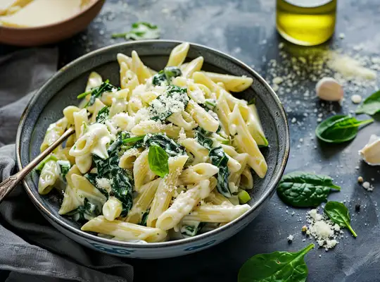 Stashcook | Creamy Gorgonzola and Spinach Penne