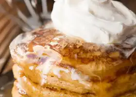 Melt in Your Mouth Whole Wheat Pumpkin Pie Pancakes With Cinnamon Caramel Syrup recipe