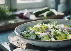 Cucumber and Feta Salad with Lemon Dressing recipe