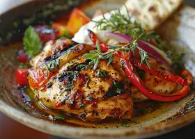 Herb-Crusted Chicken with Roasted Red Peppers recipe