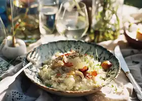 Mushroom & Turkey Bacon Risotto recipe