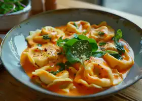 Cheese Tortellini with Roasted Red Pepper Alfredo recipe