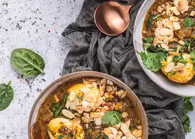 Lentil coconut curry with eggs recipe