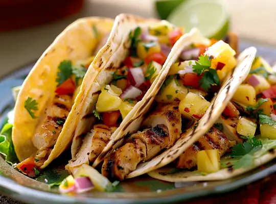 Stashcook | Grilled Chicken Tacos with Pineapple Salsa