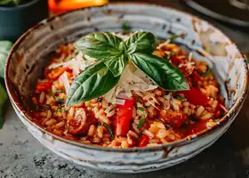 Spicy Sausage and Red Pepper Risotto recipe