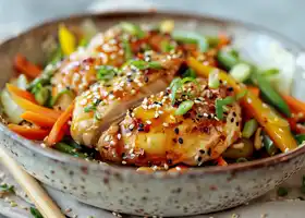 Honey Glazed Chicken with Ginger & Mixed Vegetables recipe