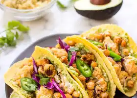 Vegan Buffalo Cauliflower + Quinoa Tacos recipe