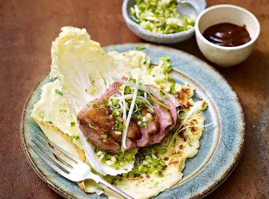 Stashcook | Duck pancakes with quick-pickled spring onions