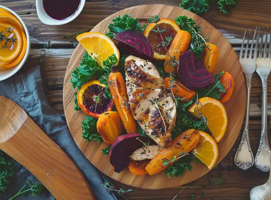 Stashcook | Herb Chicken with Roasted Carrots and Beet Citrus Salad