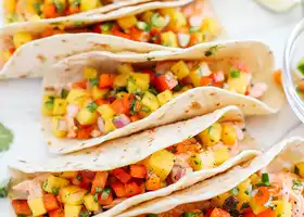 Mango Sriracha Salmon Tacos recipe