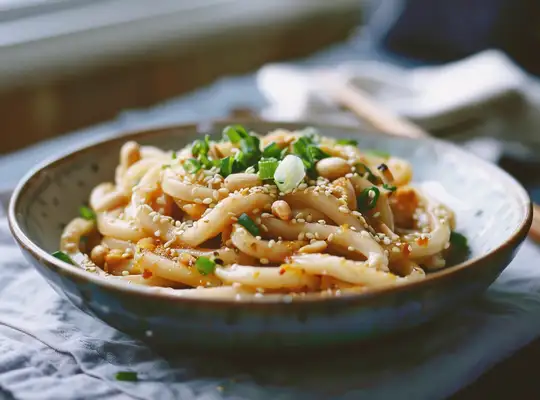 Stashcook | Spicy Peanut Udon Noodles