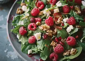 Mixed Greens Salad with Raspberry, Pancetta & Goat Cheese recipe