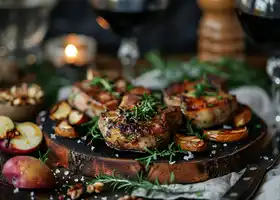 Herb-Crusted Pork Chops with Roasted Apples and Parsnips recipe