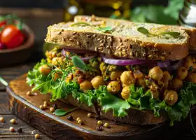 Chickpea Salad Sandwich with Mixed Greens recipe