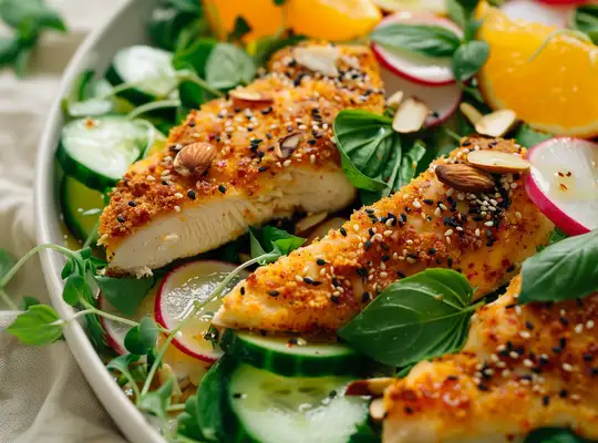Stashcook | Crispy Citrus Chicken with Herb Salad