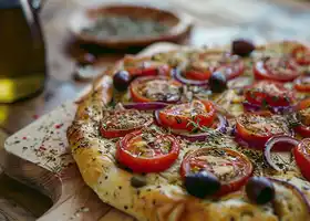 Mediterranean Focaccia with Tomato and Olives recipe