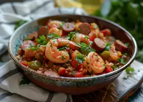 Spicy Andouille and Shrimp Jambalaya recipe
