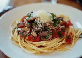 Mushroom Tomato Spaghetti recipe