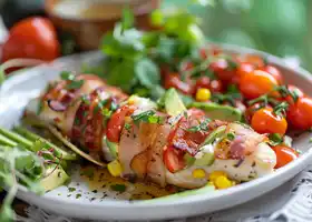 Bacon-Wrapped Tilapia with Avocado & Cherry Tomato Salad recipe