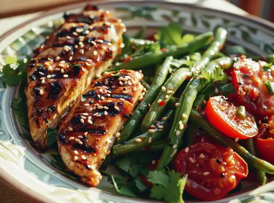 Stashcook | Honey-Soy Glazed Chicken with Green Bean Salad