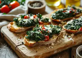 Garlic Parmesan Kale Bruschetta recipe