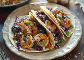 Shrimp and Vegetable Asian Tacos recipe
