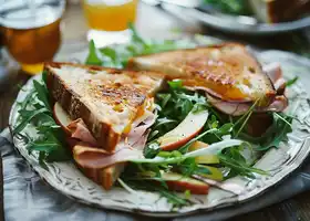Ham, Apple & Cheddar Sandwich with Arugula Salad recipe