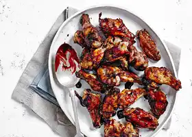 Sticky raspberry-glazed chicken wings recipe