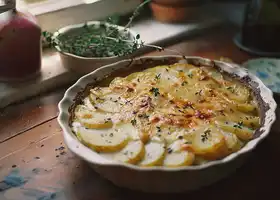 Garlic Thyme Potato Leek Gratin recipe