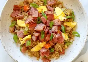 Cauliflower Fried "Rice" with Leftover Ham recipe