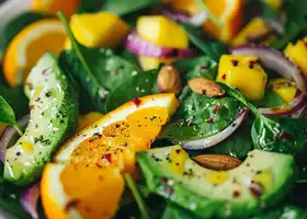 Tropical Spinach Salad with Citrus-Honey Vinaigrette recipe