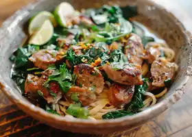 Thai-Style Pork and Noodles with Cilantro and Lime recipe