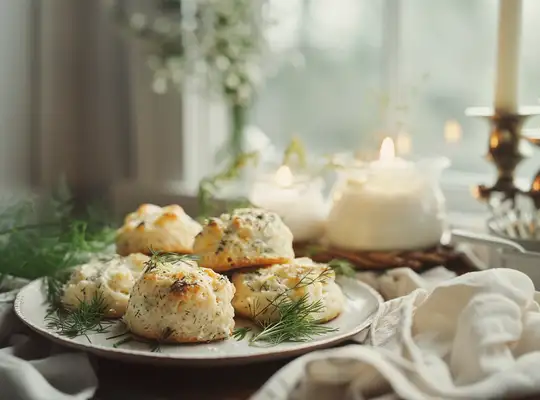 Stashcook | Cheesy Herb Scones with Creamy Onion Spread