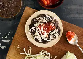 Soft Black Bean Tacos With Salsa and Cabbage recipe