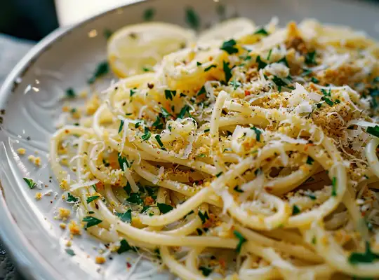 Stashcook | Lemon Garlic Spaghetti with Toasted Breadcrumbs
