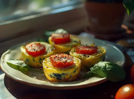 Stashcook | Spinach, Cherry Tomato & Goat Cheese Egg Muffins