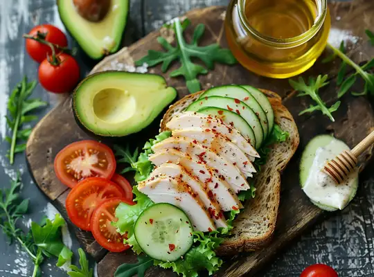 Stashcook | Turkey and Avocado Sandwich with Lemon-Dijon Dressing Salad