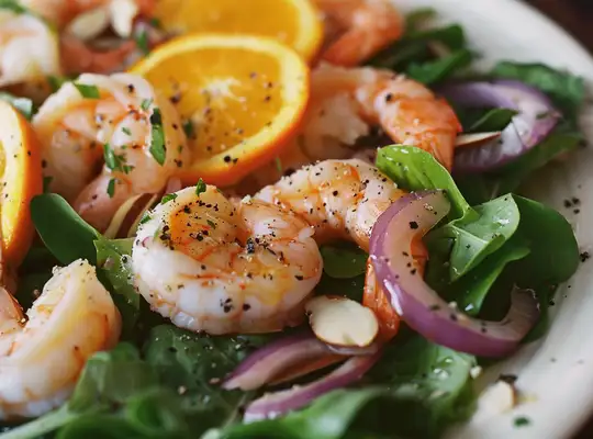 Stashcook | Citrus Shrimp and Mixed Greens Salad