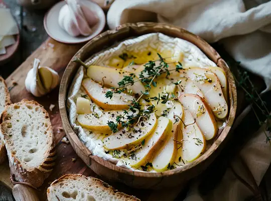 Baked Brie with Honeyed Pears and Thyme