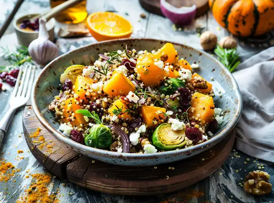 Stashcook | Roasted Butternut Squash with Quinoa, Cranberries & Feta