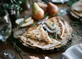 Smoked Gouda, Pear & Caramelized Onion Quesadilla recipe