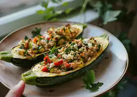 Mediterranean Turkey Stuffed Zucchini recipe