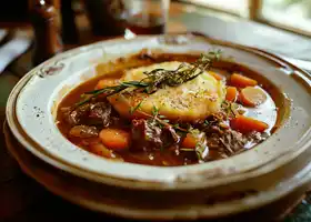 Hearty Beef and Carrot Stew with Herbed Potato Crust recipe