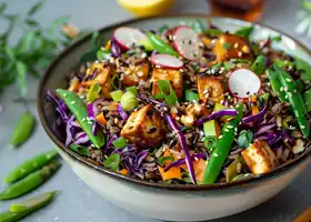 Wild Rice with Crisp Vegetables & Ginger Miso Dressing recipe